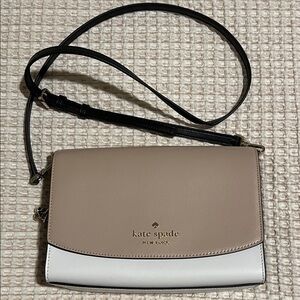 Kate Spade Tan and White Crossbody Bag